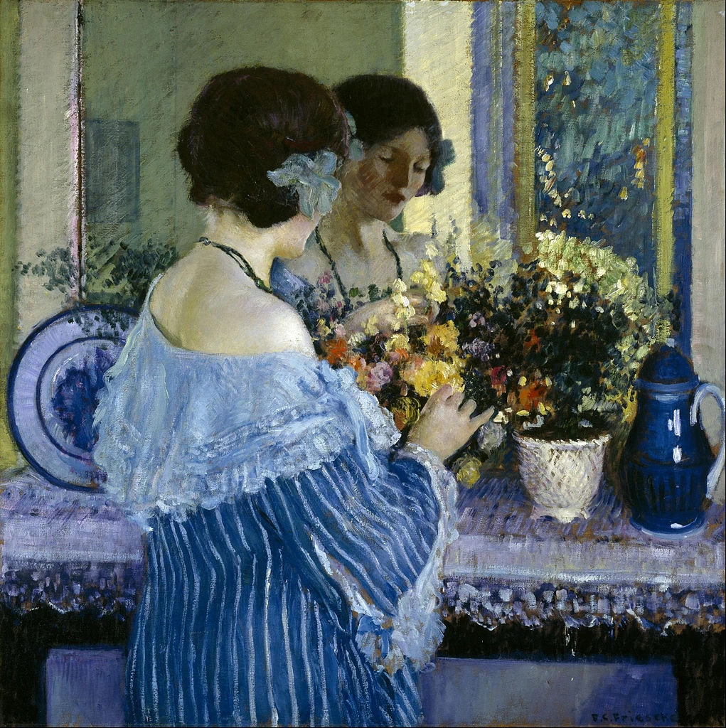 Ragazza in blu che dispone i fiori - Museum of Fine Arts, Houston